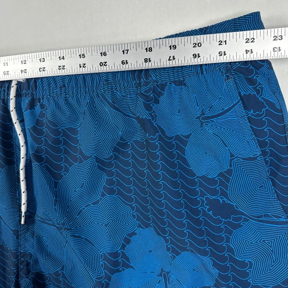 New George Swim Trunks 3XL‎ Blue Floral Tropical Hibiscus Board Shorts Surf